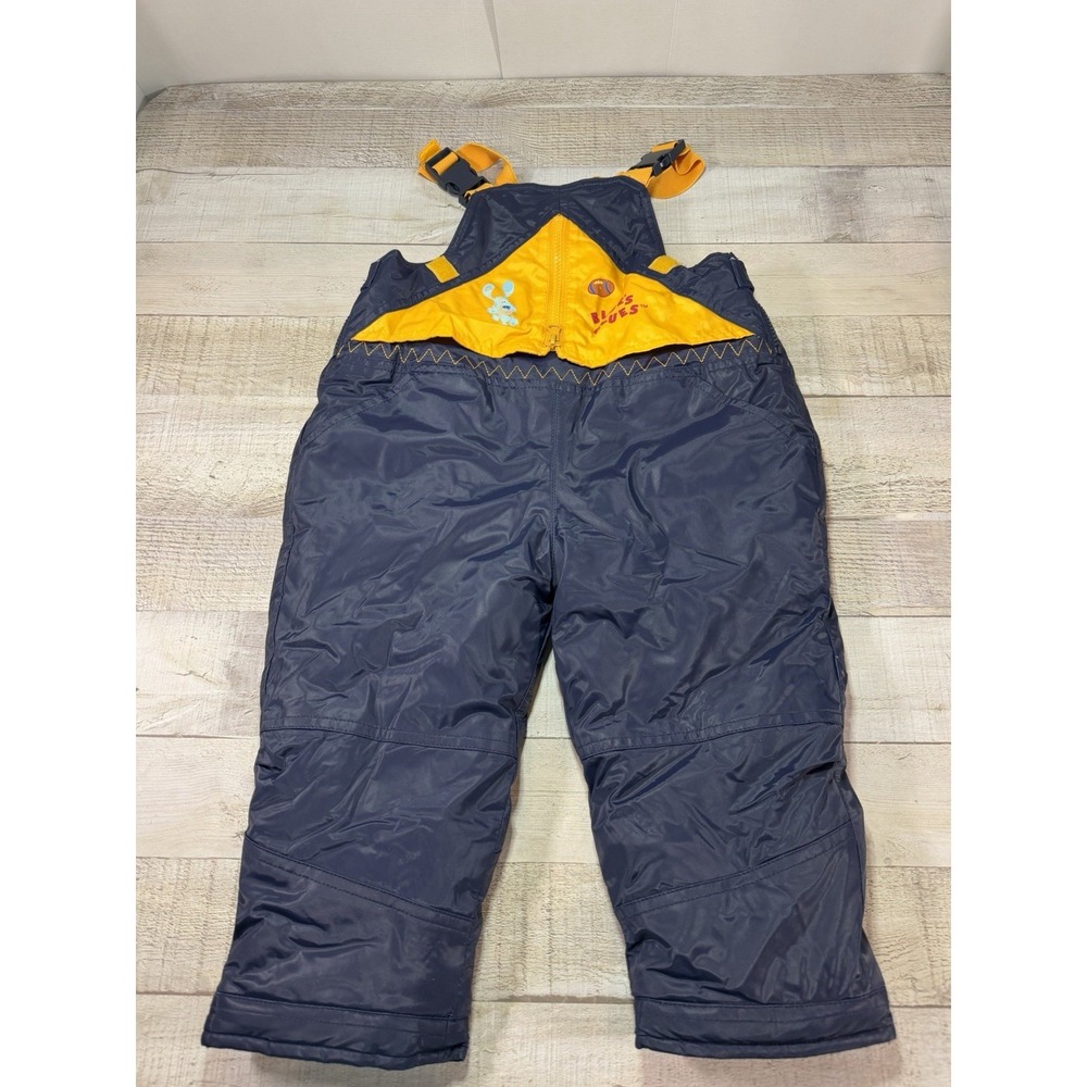 Blue's Clues Toddler Y2K Snow Bib Overalls 3T Navy Yellow Winter Ski Snow Pants